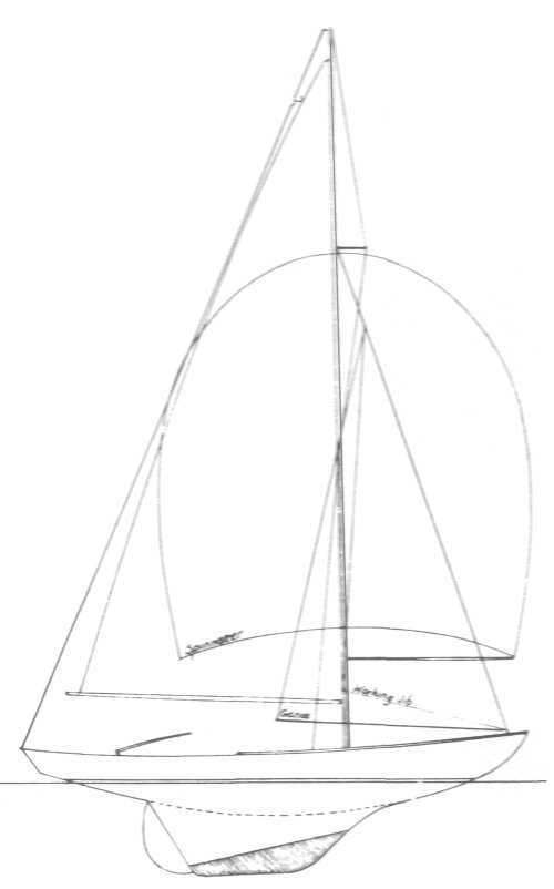 Vineyard 21 sailboat under sail