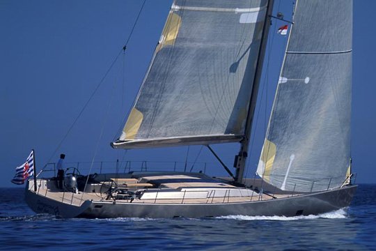 Wally 80 farr sailboat under sail