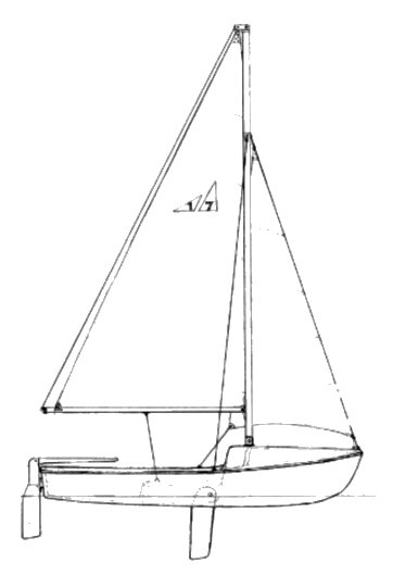Watkins 17 sailboat under sail
