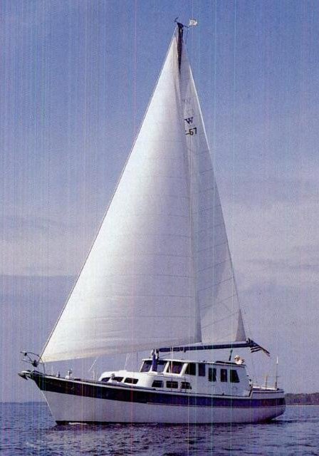 Wellington 57 ms sailboat under sail