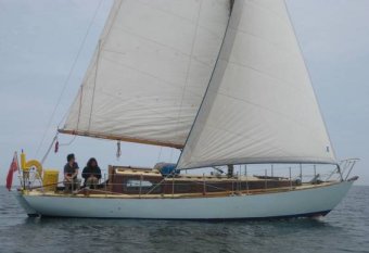 West channel class sailboat under sail
