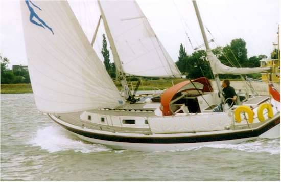 Westerly 33 sailboat under sail
