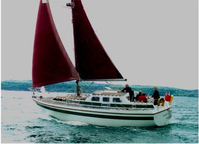 Vulcan 34 westerly sailboat under sail