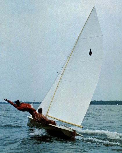 Whip 17 sailboat under sail