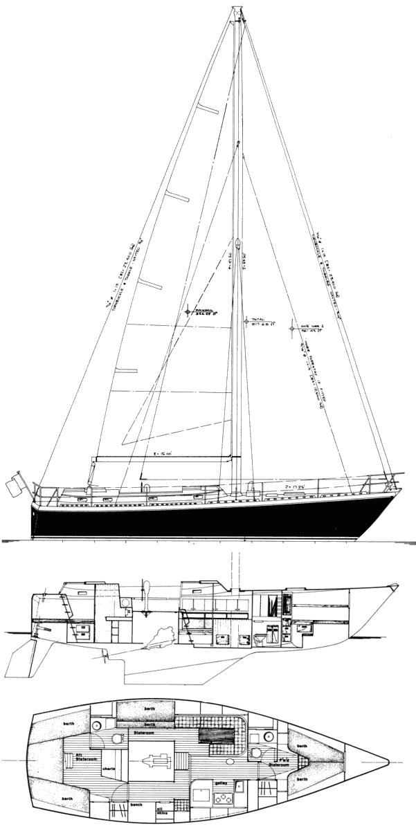 Whitney 41 sailboat under sail
