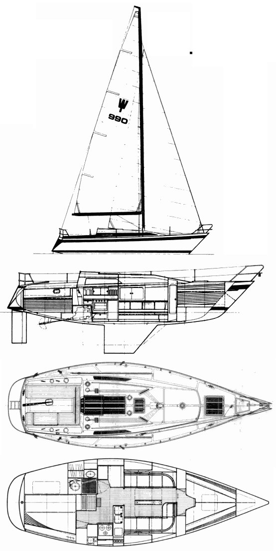 Wibo 990 sailboat under sail