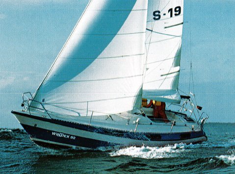 Windex 92 sailboat under sail
