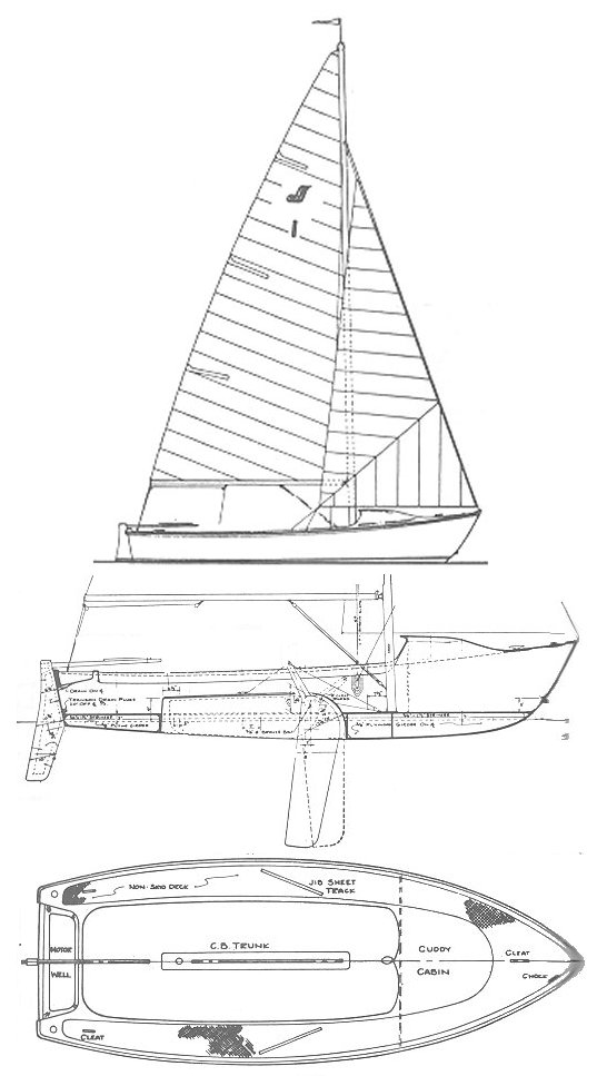 Windjammer 17 sailboat under sail