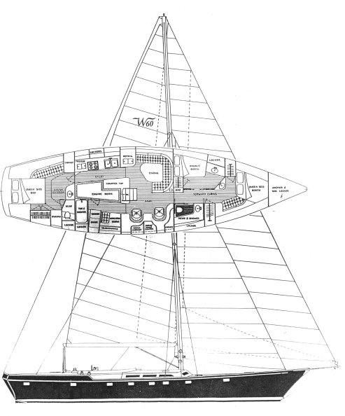 Windship 60 sailboat under sail