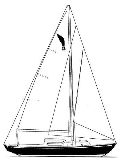Wing 25 sailboat under sail