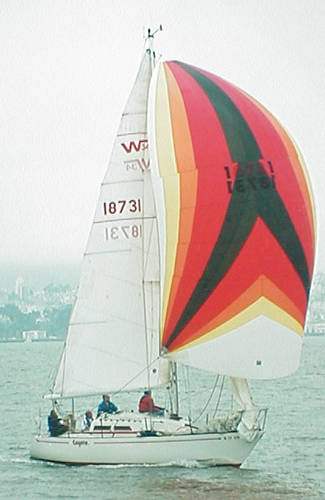 Wylie 34 sailboat under sail