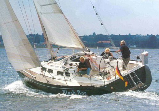 X 362 sport sailboat under sail