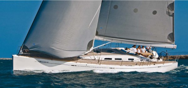 X 55 sailboat under sail