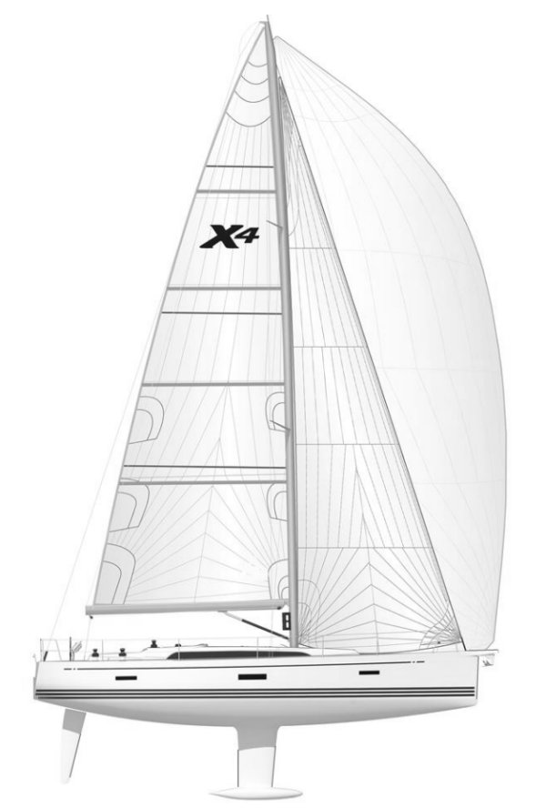 X443 sailboat under sail