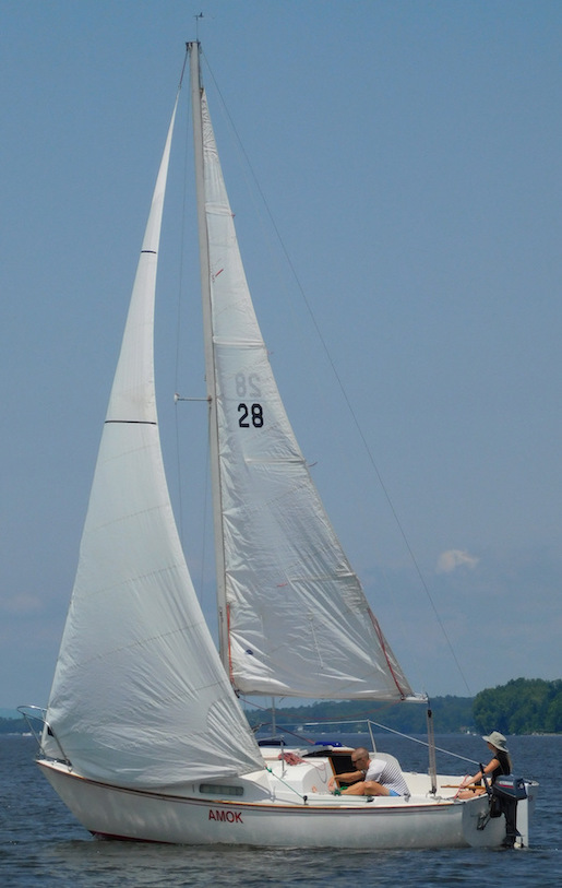 Redline 25 cc sailboat under sail