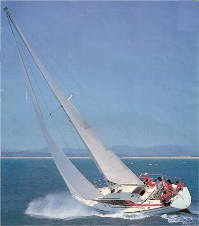 Yamaha 36 sailboat under sail