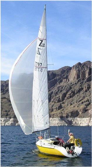 Zap 29 sailboat under sail
