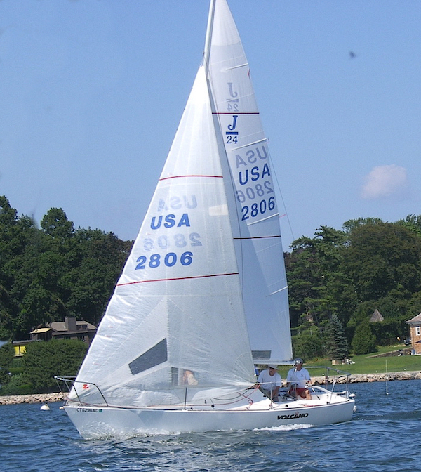 J24 sailboat under sail